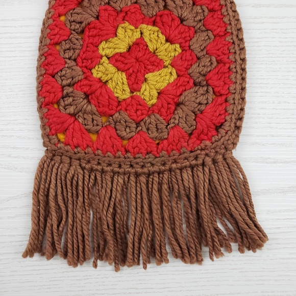 Vintage Crochet Macrame Purse Boho Fringe Handmade - Picture 3 of 5